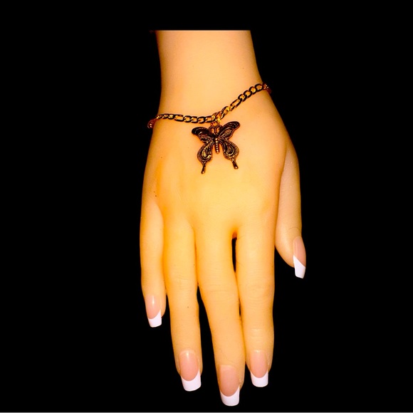 Butterfly Charm Bracelet-Goldtone - Picture 1 of 3